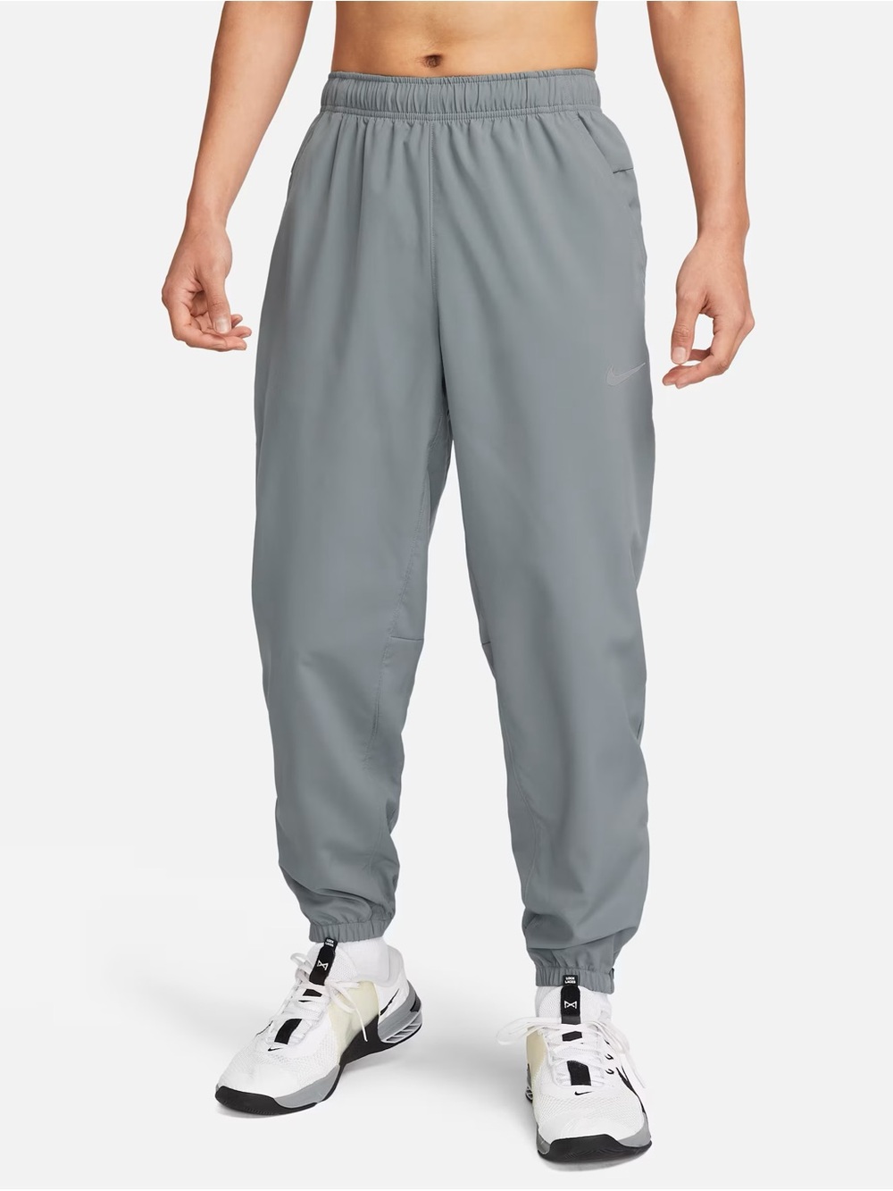 Nike Men's Gray Dri-Fit Athletic Tapered Versatile Track Pants Size S